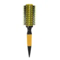 Spazzola per capelli rotonda professionale in alluminio giallo con setole di cinghiale. - 18# / Giallo