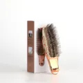 Spazzola per massaggio cuoio capelluto in oro rosa con scatola, strumento styling capelli. - Manico Corto (21.PS2020) / Imballaggio in scatola / Placcatura in oro rosa