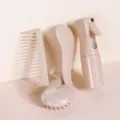 Weizenstroh Haarkamm Set mit Dauersprühflasche, Grobzahnkamm und Kopfmassagebürste, beige. - Serie 2 (4-teiliges Set) / Beige