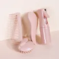 Weizenstroh Haarkamm Set Massagebürste und Sprühflasche Haarpflege Stylingtools - Serie 2 (4-teiliges Set) / Rosa