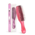 Spazzola per capelli rosa pettine massaggio cuoio capelluto bagnato e asciutto strumento - Manico Lungo (21.PS2020) / Imballaggio in scatola / Rosa Galvanizzato