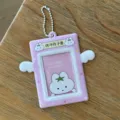 Mignon ange lapin porte-photocarte 3 pouces kawaii acrylique badge photo avec chaînette - Lapin Ange / Porte-cartes 3 Pouces / Rose