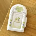 3-inch mini photo card album cute green plaid polaroid photocard holder kpop idol collector book - Green Grape Cake 3-Inch Photo Album