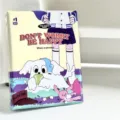 Cute cartoon girl and dog illustration A5 loose leaf binder notebook detail view, cute stationery. - Beige Dog Cover