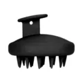 Cepillo de masaje capilar de silicona negra con mango ergonómico para el lavado del pelo. - Estilo de Material TPE / Negro