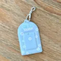 Funda para tarjeta de identificacion azul de 2 pulgadas llavero floral lindo colgante - Funda para tarjeta azul claro de 2 pulgadas (La más mona del mundo) / Azul claro
