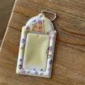 Cute 3-inch photocard holder Kpop idol card protector with sweet dessert design and chain. - Cherry Pudding 3-Inch Card Sleeves