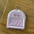 Porte-carte photo d'idole horizontal de 3 pouces avec joli motif de cerise et chaîne à billes. - Protège-carte horizontal cerise (3 pouces)