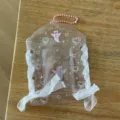 Clear PVC 3-inch photocard holder with white lace ribbon and cute angel design pendant. - Angel Lace Card Holders