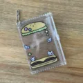 Transparent PVC Star Hamburger 3-Inch Photocard Holder Zipper Bag with Cute Pendant - Hamburger Zipper Bags