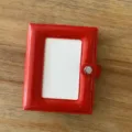 Roter Stern Lackleder 3 Zoll Mini Fotokarten Halter Mappe Detailansicht Nahaufnahme - Rotes Stern-Fotoalbum