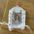 Cute lace photocard holder 3 inch polaroid idol card protector with cute snow design pendant - House Lace Card Holders