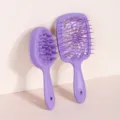 Juego de cepillos de pelo de paja de trigo morados con masaje y peine de ventilación. - Set de dos piezas / Púrpura