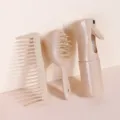 Weizenstroh Haarkamm Set Kopfhaut Massagebürste Dauerhaftsprühflasche Haarpflege - Serie 3 (3-teiliges Set) / Beige