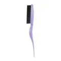 Purple backcombing hairbrush with three rows of bristles for professional hair styling. - Purple