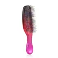 Spazzola per capelli rosa sfumato con setole colorate, pettine districante portatile bagnato. - Manico Lungo (21.PS2020) / Imballaggio in scatola / Rosa Rosso Nero Galvanico