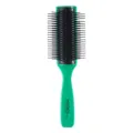 Professional anti-static nine-row hairbrush with green handle for styling and smooth hair. - 9-Row Comb / Green