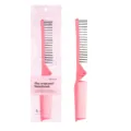 Pettine per capelli pieghevole rosa denti fini larghi portatile mini spazzola da viaggio - Confezione in busta OPP trasparente / Rosso