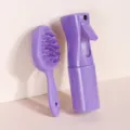 Weizenstroh Haarbürste und Dauersprühflasche Set für Kopfmassage und Haarpflege. - Serie 4 (2-teiliges Set) / Lila