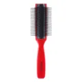 Red anti-static 9-row hair brush professional styling tool for pompadour and oil head care. - 7-Row Comb / Red