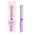 Pettine pieghevole portatile per capelli con denti fini e larghi per lo styling quotidiano. - Confezione in busta OPP trasparente / Viola