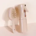 Weizenstroh Kopfhaut Massagebuerste und Spruehflasche Set, beiges taegliches Haarpflegekit. - Serie 4 (2-teiliges Set) / Beige