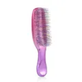 Spazzola districante rosa con setole colorate, impugnatura ergonomica per capelli umidi. - Manico Lungo (21.PS2020) / Imballaggio in scatola / Rosa Viola Galvanico