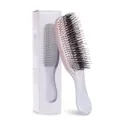Spazzola per capelli portatile per capelli bagnati e asciutti, elegante pettine rosa. - Manico Lungo (21.PS2020) / Imballaggio in scatola / Bianco Rosa Galvanico