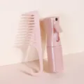 Weizenstroh grobzahniger Haarkamm und kontinuierliche Sprühflasche Set für Tägliche Haarpflege. - Serie 5 (2-teiliges Set) / Rosa