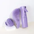 Weizenstroh Haarbürsten Set mit Kopfmassagebürste und Sprühflasche in Lila für die Haarpflege. - Serie 6 (3-teiliges Set) / Lila