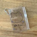 Cute transparent PVC photocard holder 3 inch badge pouch with keychain and cute animal print. - Cat Face Zipper Bags