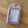 Mini álbum portafotos rosa de 3 pulgadas con diseño magnético para polaroids y tarjetas. - Carpeta de tarjetas magnética Angel Collection