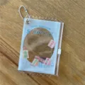 Funda transparente de PVC con cremallera, diseño de sándwich lindo con cadena para guardar fototarjetas. - Funda con Cremallera Sándwich / Azul