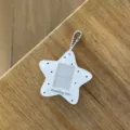 Star acrylic card holder keychain detail, transparent photo frame pendant with cute stars. - White Star 1-Inch Card Sleeve / White