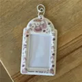 Cute cat photocard holder 3 inch card sleeve with chain for idol photocards and student IDs. - Coffee Cat Card Holder