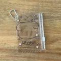 Portafotografías transparente de PVC de 3 pulgadas con lindo estampado de cachorro y cadena - Bolsas con cremallera de cara de perro