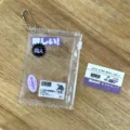 Clear glitter photocard holder cute candy bag zipper storage sleeve for Kpop idol cards. - Purple