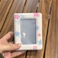 Vue detaillee du mini classeur de cartes mignon de 3 pouces avec motif etoile album - Étoiles Roses et Bleues