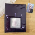 Album clasificador fotocard A5 de 6 anillas morado oscuro con texto Secret Diary y tarjeta. - Funda de diario A5 púrpura oscuro (sin botón)