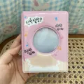 Primer plano del mini archivador de fototarjetas rosa de 3 pulgadas, álbum coreano. - Álbum de Novia