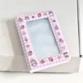 Mini album portafoto a quadri rosa da 3 pollici simpatico raccoglitore per fotokart - Album fotografico coniglietto fragola da 3 pollici con 40 tasche