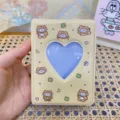 Mini album photo creux en coeur porte-carte de rangement design animal mignon photocarte - Tigre trèfle jaune
