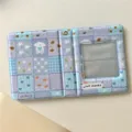 Mini album photo 3 pouces à motif patchwork mignon, idéal pour ranger vos cartes d'idoles. - 3 Pouces (80 Poches) / Bleu