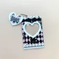 Dark style 3-inch acrylic photocard holder pink black checkerboard skull bow ID card protector. - Black Skull Card Sleeves