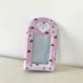 Mignon porte-photocarte rose en dentelle mini polaroid album photo pour cartes d'idoles rangement - Style Bouton-Pression Gâteau aux Roses (20 Poches) / 3 Pouces (20 Poches) / Gâteau aux Roses Rose