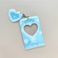 Acrylic photocard holder ID badge sleeve with adorable heart pendant and blue bow - Blue Skull Card Sleeves