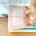 Rosa 3 Zoll Fotokarten Ordner Mini Fotokartenhalter Album mit Gummiband fuer Kpop Samlung. - Rosa 3-Zoll-Fotoalbum mit Band (60 Fächer)