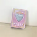 Pink 3 inch mini photo album heart cutout photocard binder kpop idol card holder book - 3-Inch Magic Photo Album (40 Pockets)
