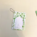 Porte-photocard trèfle vert avec chaîne, étui de protection mignon pour cartes polaroid. - Protège-cartes trèfle vert / Vert
