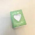 Mini album portafoto a quadri verdi per cartoline 3 pollici polaroid carino design cuore dettaglio - Cane a Quadri Verde / 3 Pollici (40 Tasche) / Verde